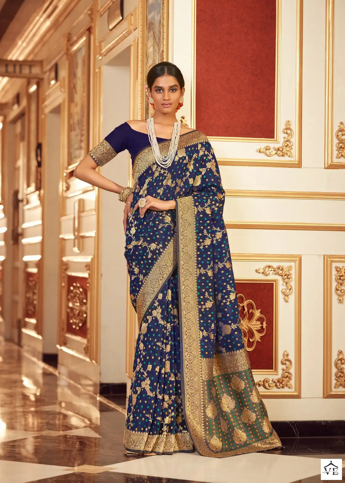 The Fabrica Bandhej Pure Chiffon Wholesale Saree Catalog — Wholesale Sarees, MPA wholesale from Surat - Gallery Image 3