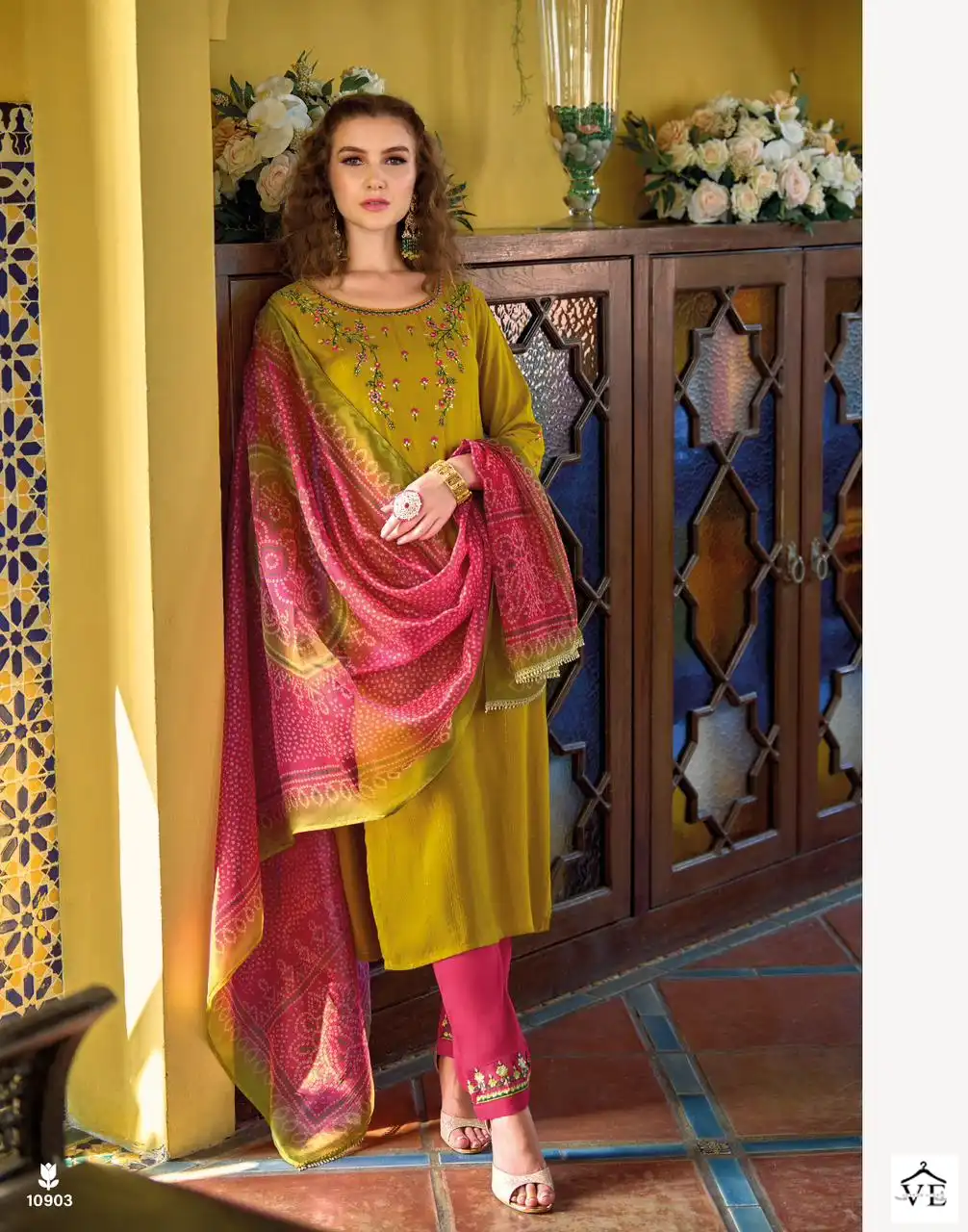 Lily & Lali Bandhej Fancy Viscose Rayon Wholesale Readymade Suits Catalog - Image 4