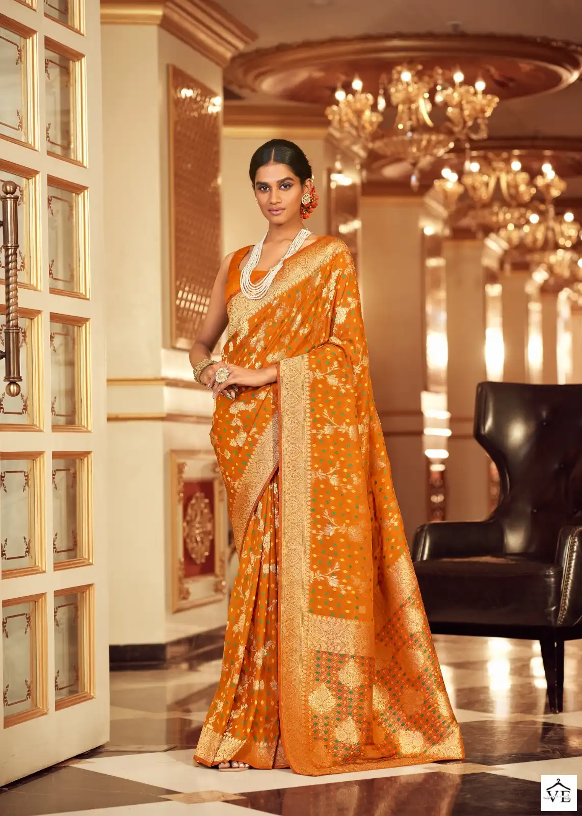 The Fabrica Bandhej Pure Chiffon Wholesale Saree Catalog — Wholesale Sarees, MPA wholesale from Surat - Gallery Image 4