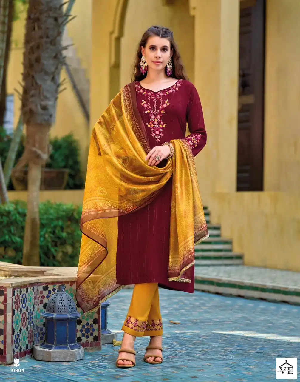 Lily & Lali Bandhej Fancy Viscose Rayon Wholesale Readymade Suits Catalog - Image 3