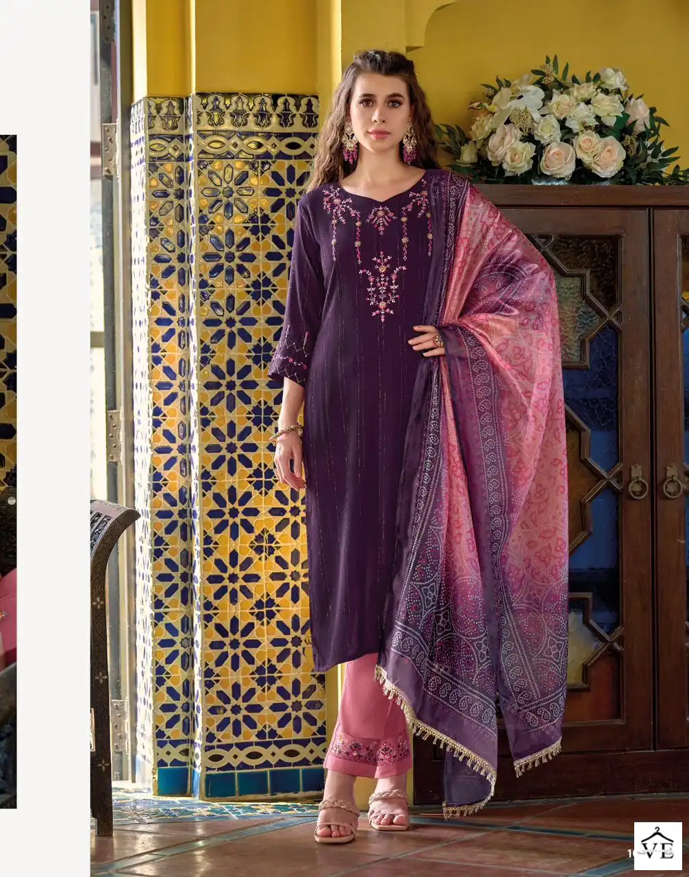 Lily & Lali Bandhej Fancy Viscose Rayon Wholesale Readymade Suits Catalog - Image 2