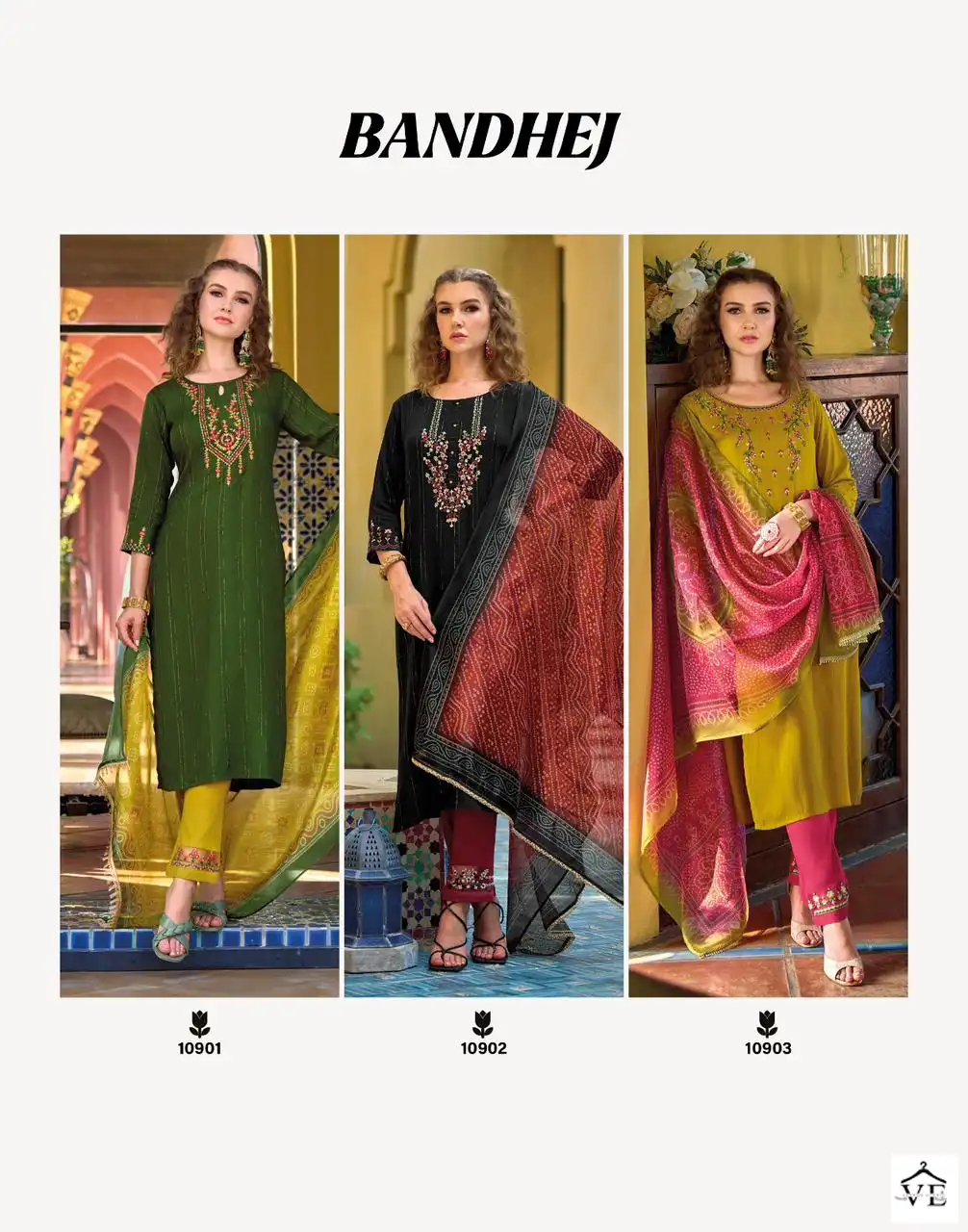 Lily & Lali Bandhej Fancy Viscose Rayon Wholesale Readymade Suits Catalog - Image 7