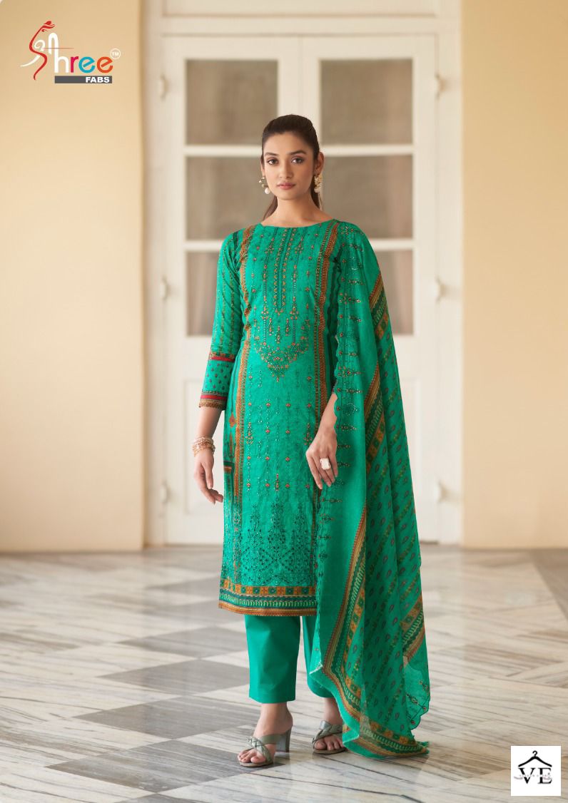 Shree Fabs Bin Saeed Lawn Collection Vol 5 Pure Lawn Wholesale Pakistani Salwar Suit Catalog — Wholesale Salwar Suits, MPA wholesale from Surat - Gallery Image 3