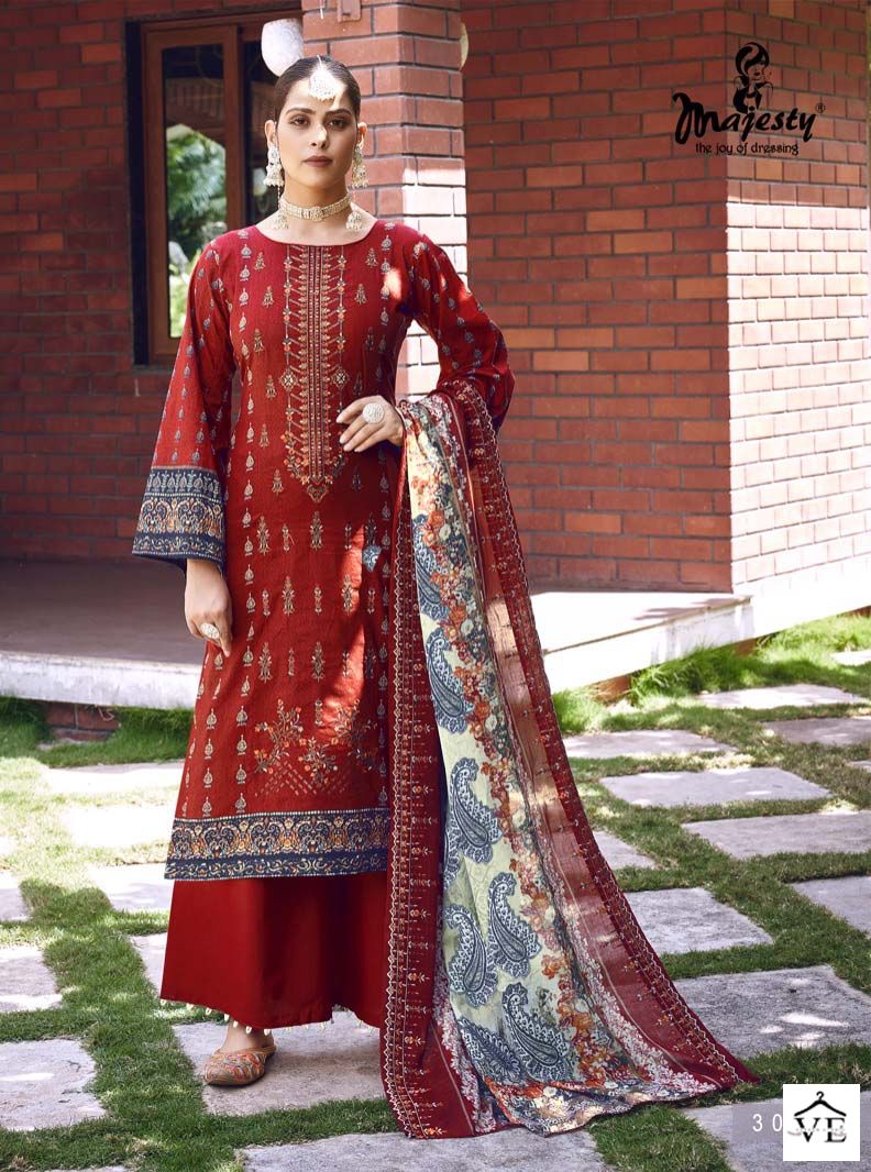 Majesty Bin Saeed Lawn Collection Vol 3 Cotton Wholesale Pakistani Salwar Suit Catalog — Wholesale Salwar Suits, MPA wholesale from Surat - Gallery Image 3