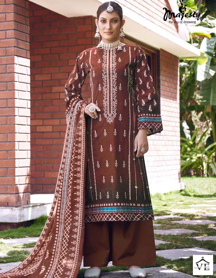 Majesty Bin Saeed Lawn Collection Vol 3 Cotton Wholesale Pakistani Salwar Suit Catalog — Wholesale Salwar Suits, MPA wholesale from Surat — view 1