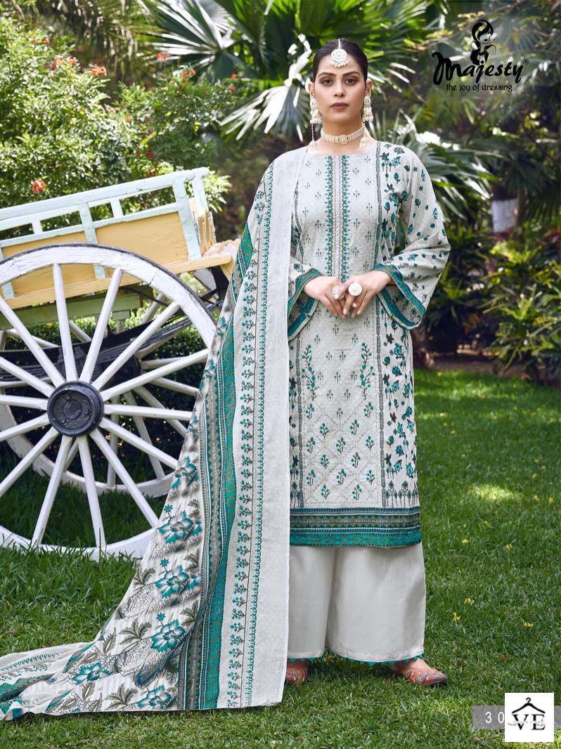Majesty Bin Saeed Lawn Collection Vol 3 Cotton Wholesale Pakistani Salwar Suit Catalog — Wholesale Salwar Suits, MPA wholesale from Surat - Gallery Image 4