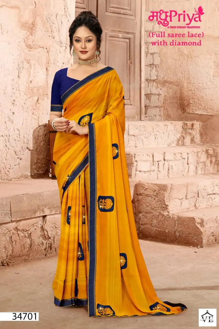 Madhupriya Bingo Fancy Heavy Jacquard Wholesale Saree Catalog — Wholesale Sarees, MPA wholesale from Surat - Gallery Image 3