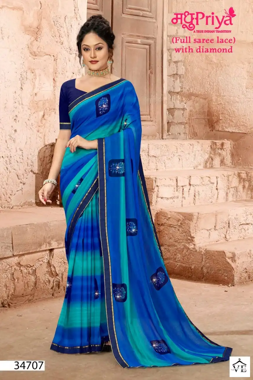 Madhupriya Bingo Fancy Heavy Jacquard Wholesale Saree Catalog — Wholesale Sarees, MPA wholesale from Surat - Gallery Image 7