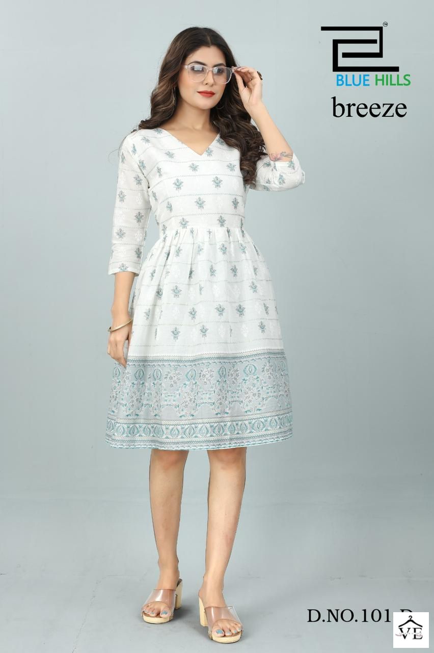 Blue Hills Breeze Cotton Wholesale Kurtis Catalog — Wholesale Kurtis, MPA wholesale from Surat - Gallery Image 2