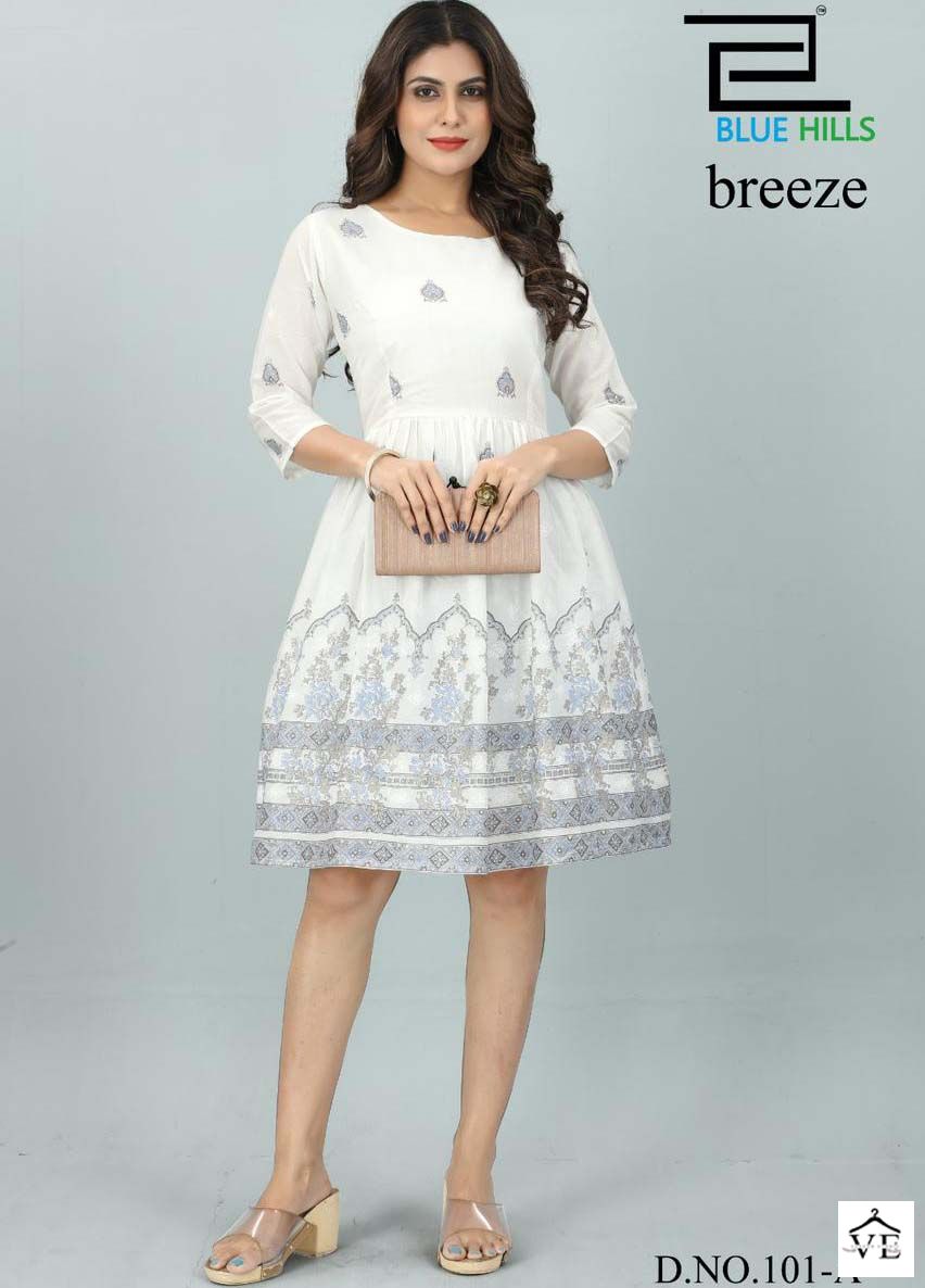 Blue Hills Breeze Cotton Wholesale Kurtis Catalog — Wholesale Kurtis, MPA wholesale from Surat — view 1