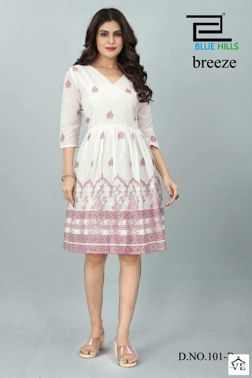 Blue Hills Breeze Cotton Wholesale Kurtis Catalog — Wholesale Kurtis, MPA wholesale from Surat - Gallery Image 3
