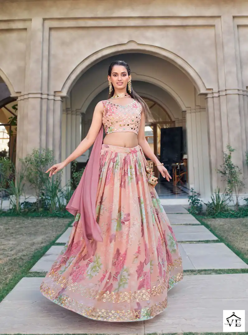 Shubhkala Bridesmaid Vol 30 Georgette Wholesale Semi Stitched Lehenga Choli Catalog — Wholesale Lehenga, MPA wholesale from Surat — view 3