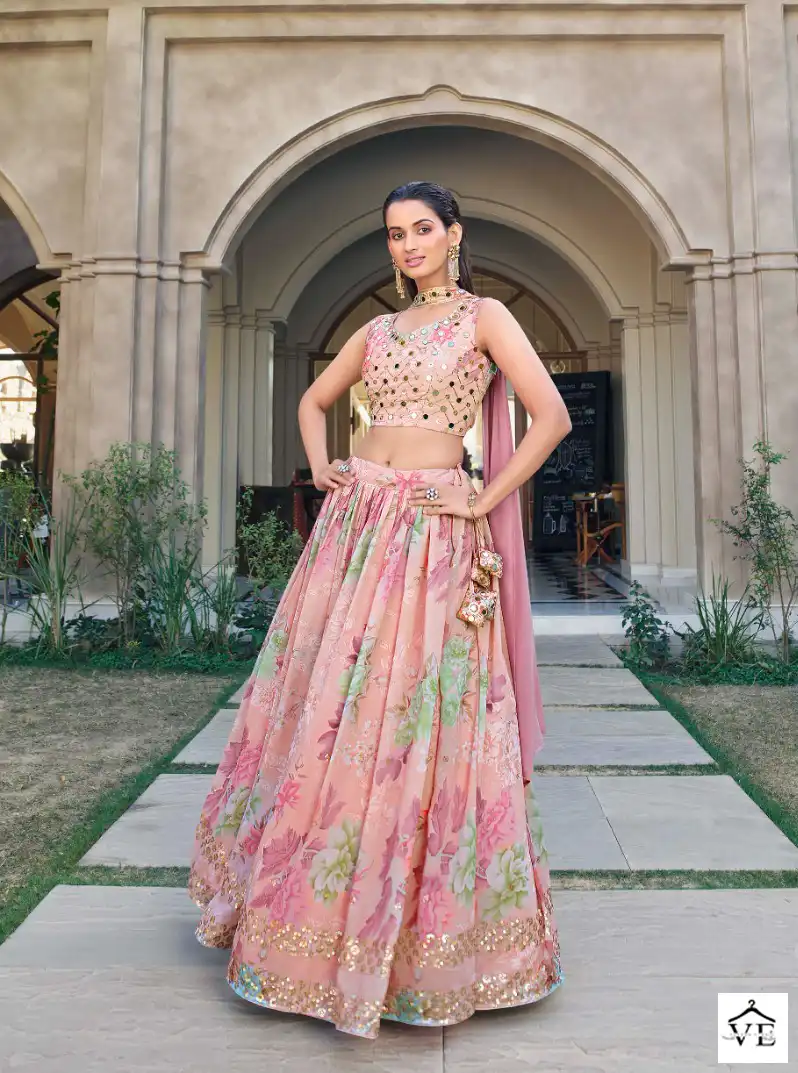 Shubhkala Bridesmaid Vol 30 Georgette Wholesale Semi Stitched Lehenga Choli Catalog — Wholesale Lehenga, MPA wholesale from Surat — view 4