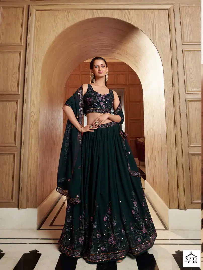 Shubhkala Bridesmaid Vol 30 Georgette Wholesale Semi Stitched Lehenga Choli Catalog — Wholesale Lehenga, MPA wholesale from Surat — view 5