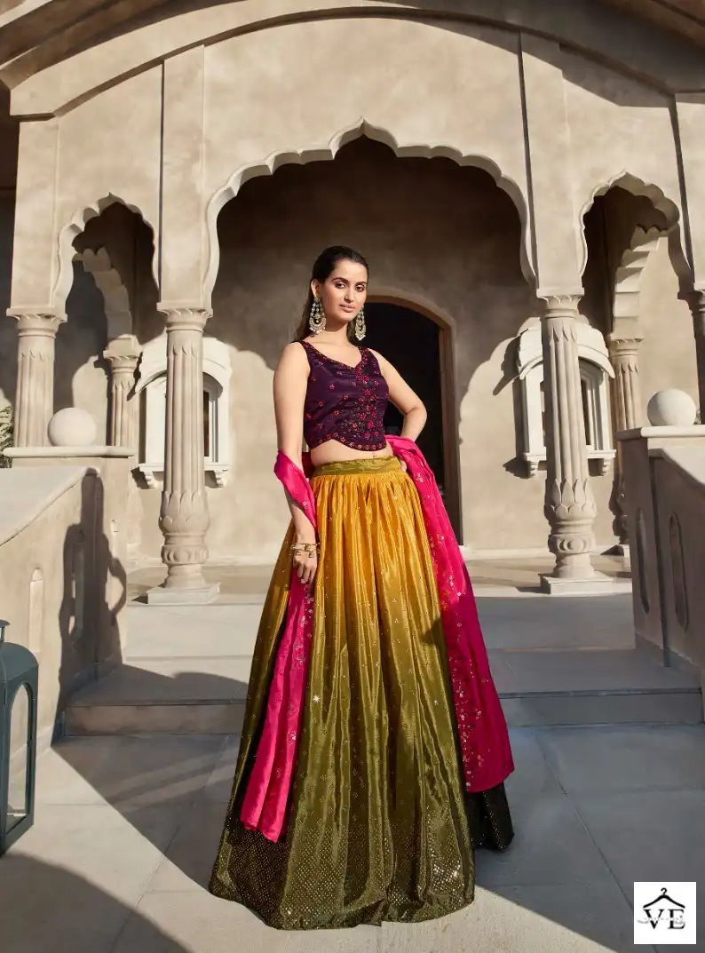 Shubhkala Bridesmaid Vol 30 Georgette Wholesale Semi Stitched Lehenga Choli Catalog — Wholesale Lehenga, MPA wholesale from Surat — view 6