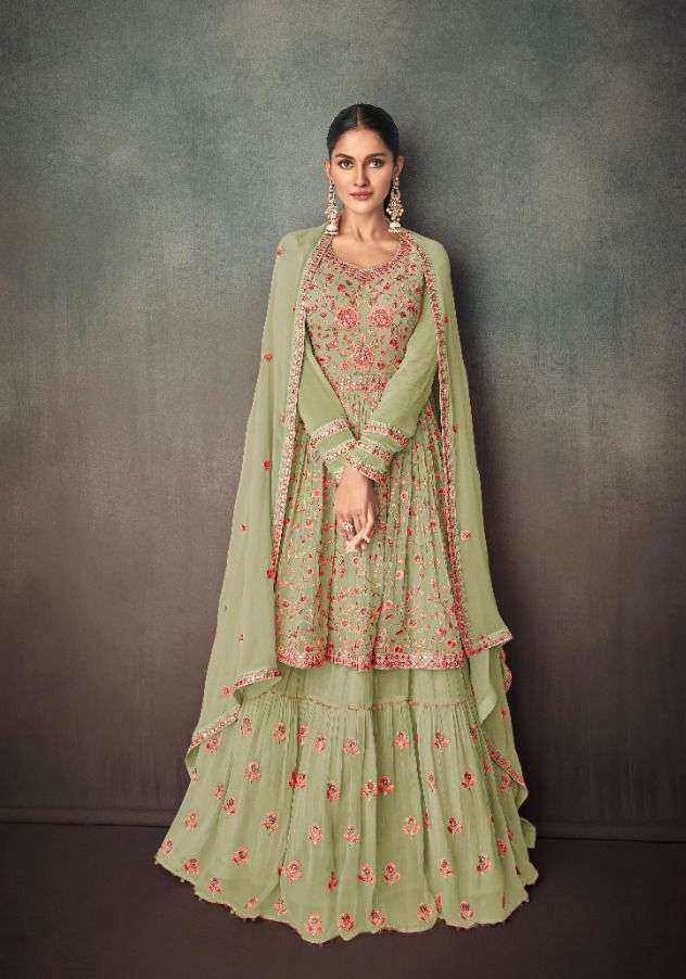 Gulkayra Bahar Gold Real Georgette Wholesale Ready Made Suits Catalog — Wholesale Salwar Suits, MPA wholesale from Surat — view 3