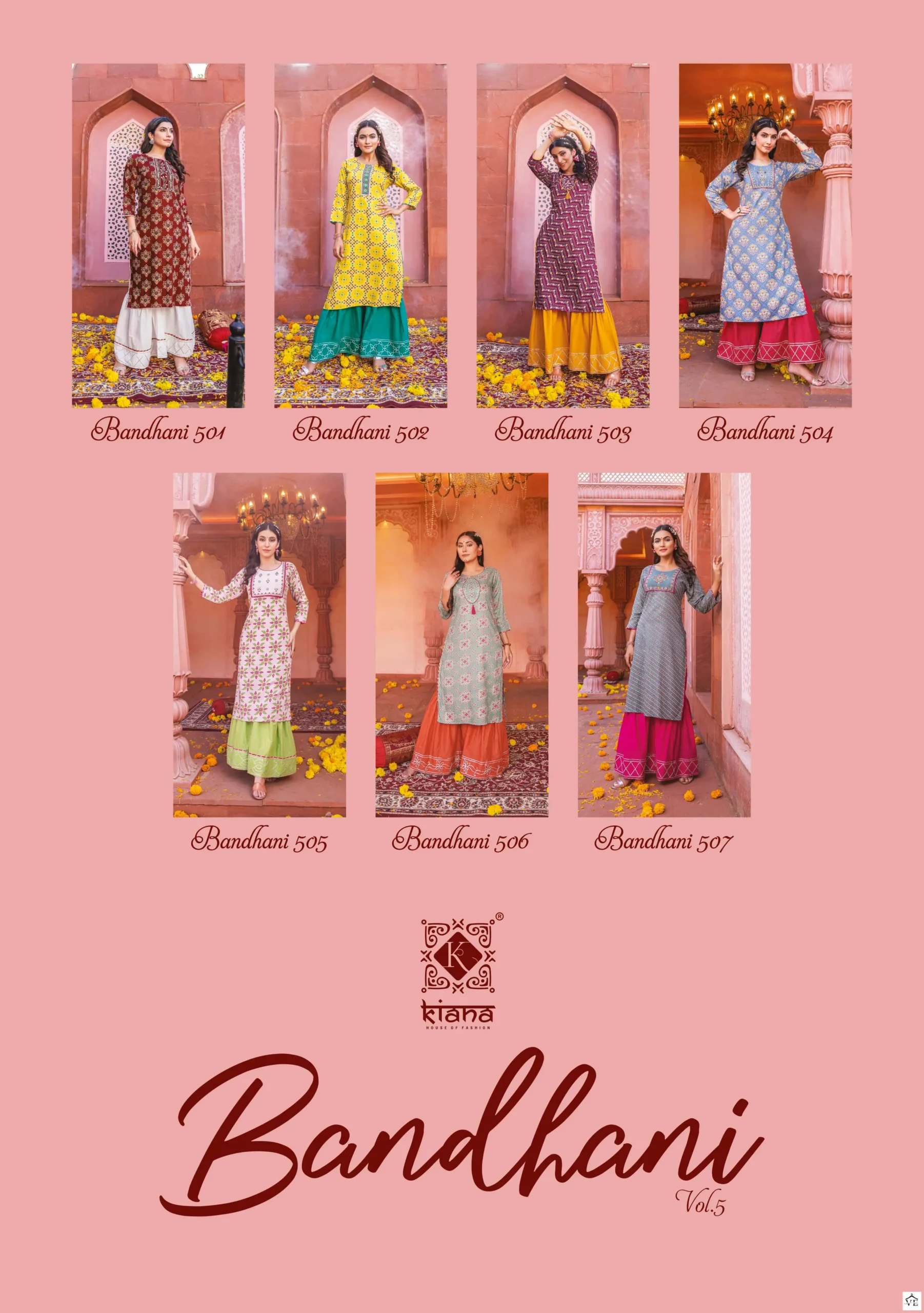 Kiana Bandhani Vol 5 Heavy Rayon Wholesale Kurti With Pant Catalog — Wholesale Kurtis, MPA wholesale from Surat — view 8
