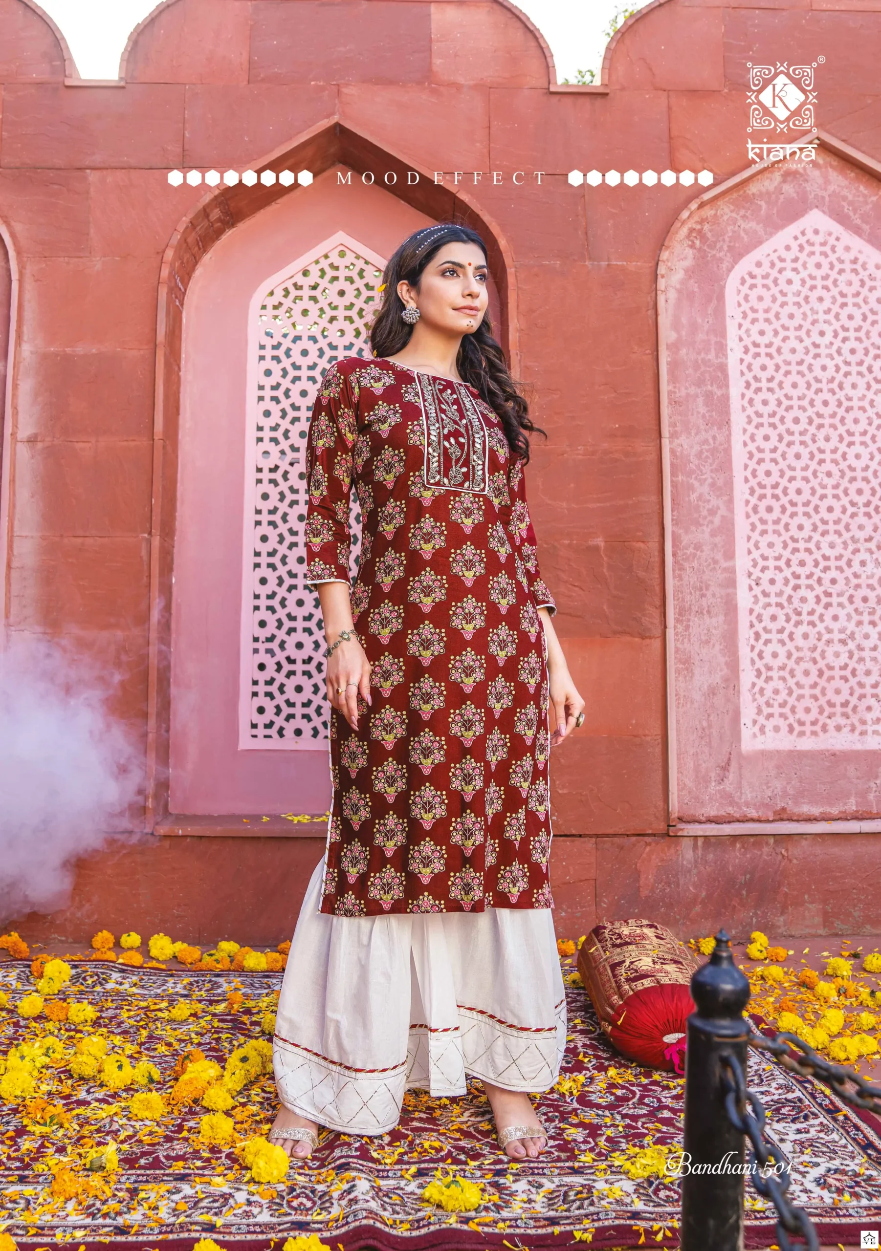 Kiana Bandhani Vol 5 Heavy Rayon Wholesale Kurti With Pant Catalog — Wholesale Kurtis, MPA wholesale from Surat - Gallery Image 3