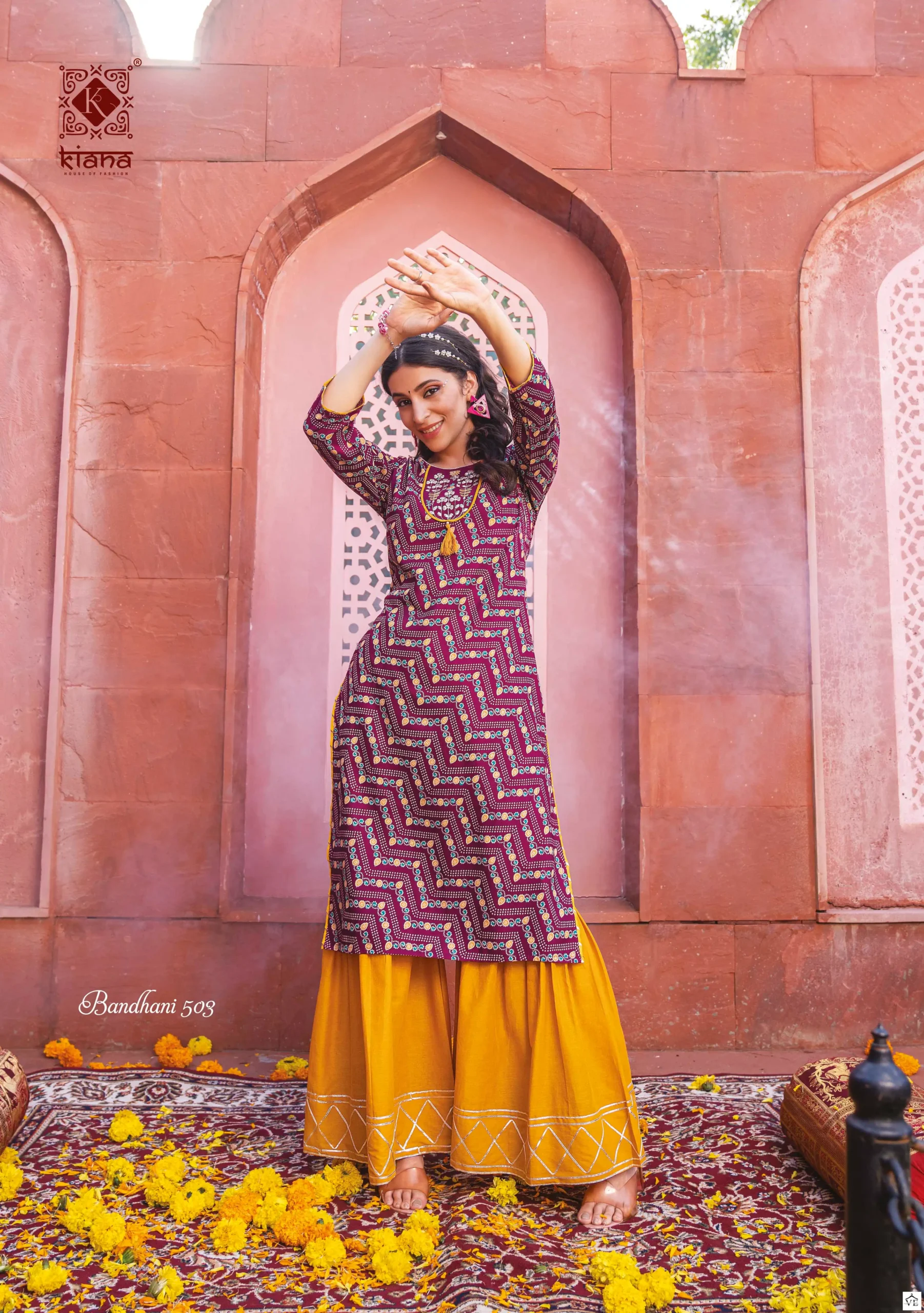 Kiana Bandhani Vol 5 Heavy Rayon Wholesale Kurti With Pant Catalog — Wholesale Kurtis, MPA wholesale from Surat - Gallery Image 6