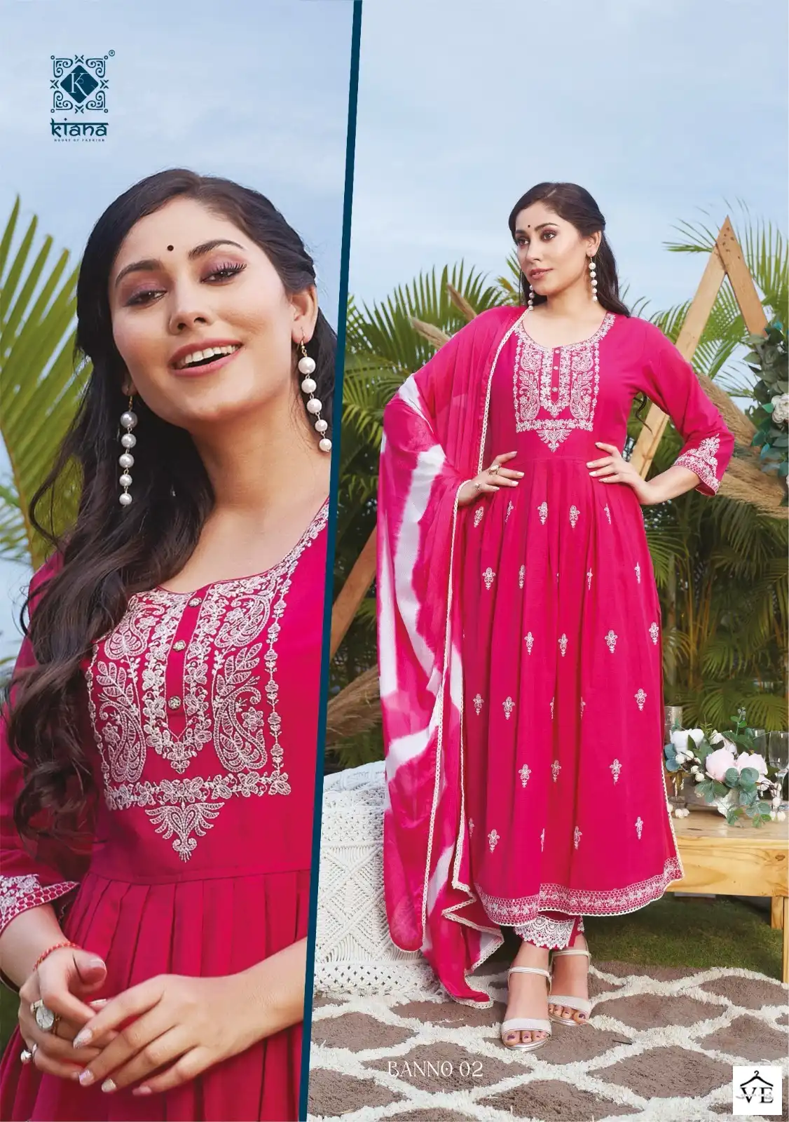 Kiana Banno Pure Cotton Wholesale Nayra Cut Readymade Suit Catalog — Wholesale Salwar Suits, MPA wholesale from Surat — view 3
