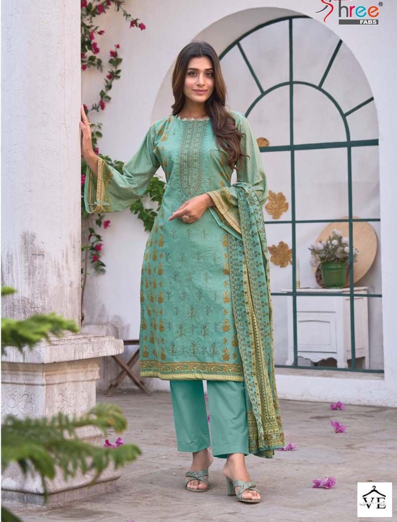Shree Fabs Bin Saeed Lawn Collection Vol 4 Pure Lawn  Wholesale Pakistani Salwar Suit Catalog — Wholesale Salwar Suits, MPA wholesale from Surat — view 5