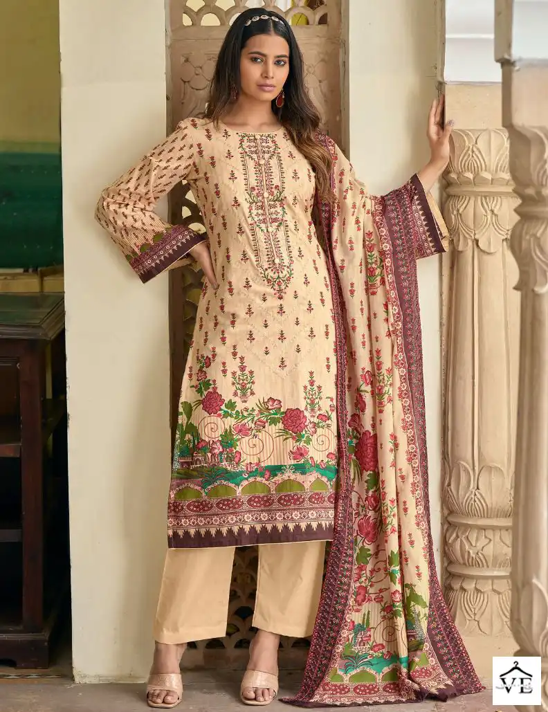 Deepsy Suits Bin Saeed Lawn Pure Cotton Wholesale Pakistani Salwar Suit Catalog — Wholesale Salwar Suits, MPA wholesale from Surat — view 1