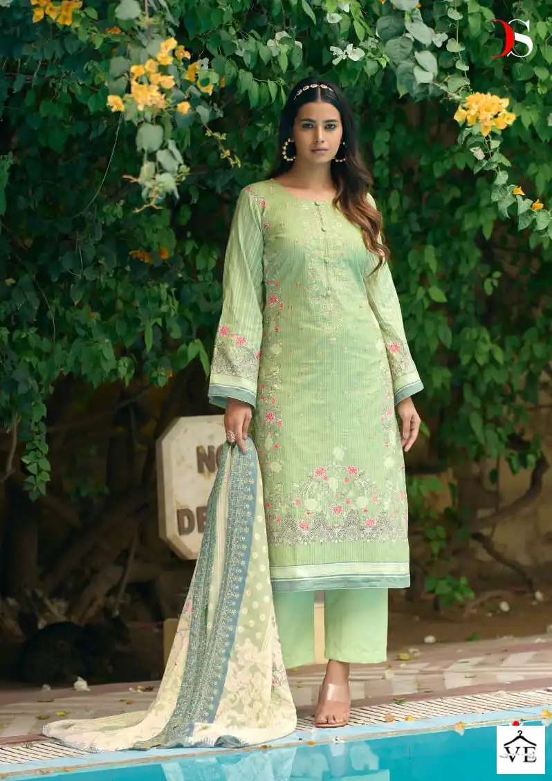 Deepsy Suits Bin Saeed Lawn Pure Cotton Wholesale Pakistani Salwar Suit Catalog — Wholesale Salwar Suits, MPA wholesale from Surat - Gallery Image 7