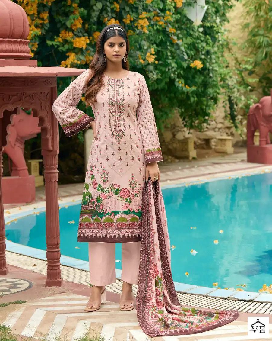 Deepsy Suits Bin Saeed Lawn Pure Cotton Wholesale Pakistani Salwar Suit Catalog — Wholesale Salwar Suits, MPA wholesale from Surat - Gallery Image 8