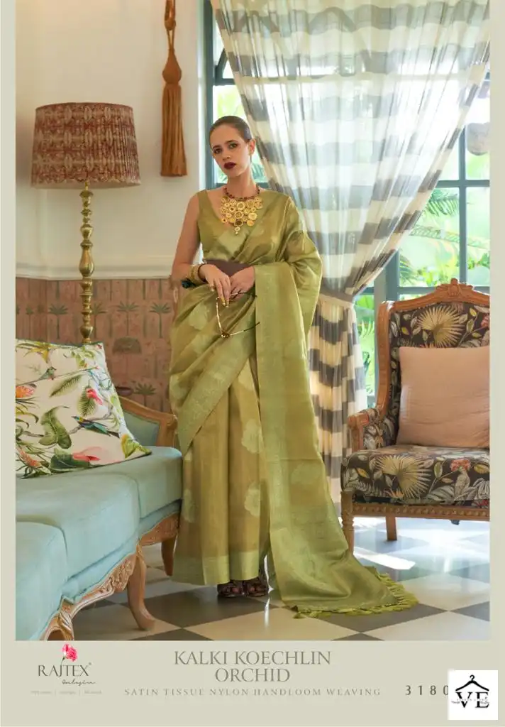 Rajtex Kalki Koechlin - Orchid Satin Tissue Nylon Wholesale Saree Catalog — Wholesale Sarees, MPA wholesale from Surat - Gallery Image 6
