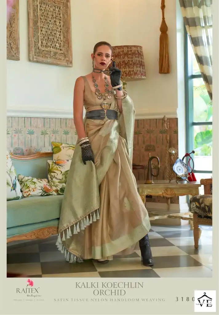 Rajtex Kalki Koechlin - Orchid Satin Tissue Nylon Wholesale Saree Catalog — Wholesale Sarees, MPA wholesale from Surat - Gallery Image 7