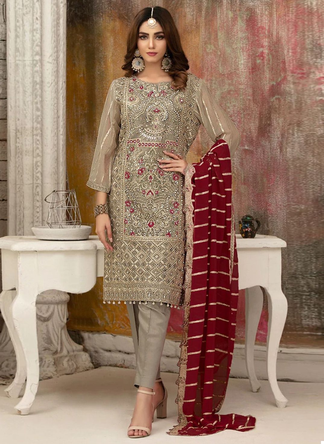 Fepic C-1216 Faux Embroidered Wholesale Pakistani Salwar Suit Catalog