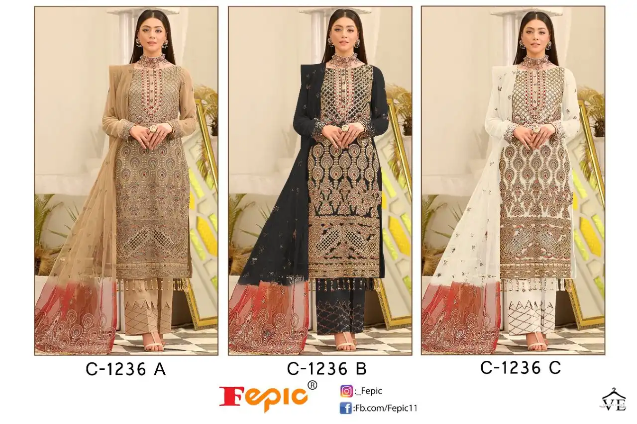 Fepic C-1236 Georgette Wholesale Designer Pakistani Suit Catalog — Wholesale Salwar Suits, MPA wholesale from Surat — view 7