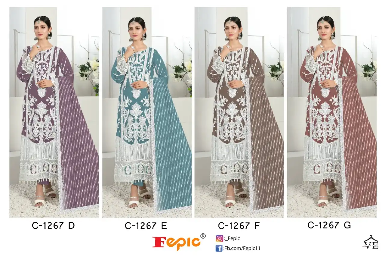 Fepic C-1267 Organza Wholesale Designer Pakistani Suit Catalog — Wholesale Salwar Suits, MPA wholesale from Surat — view 5