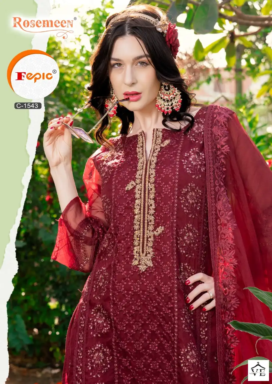Fepic C-1543 Organza Wholesale Pakistani Salwar Kameez — Wholesale Salwar Suits, MPA wholesale from Surat — view 1
