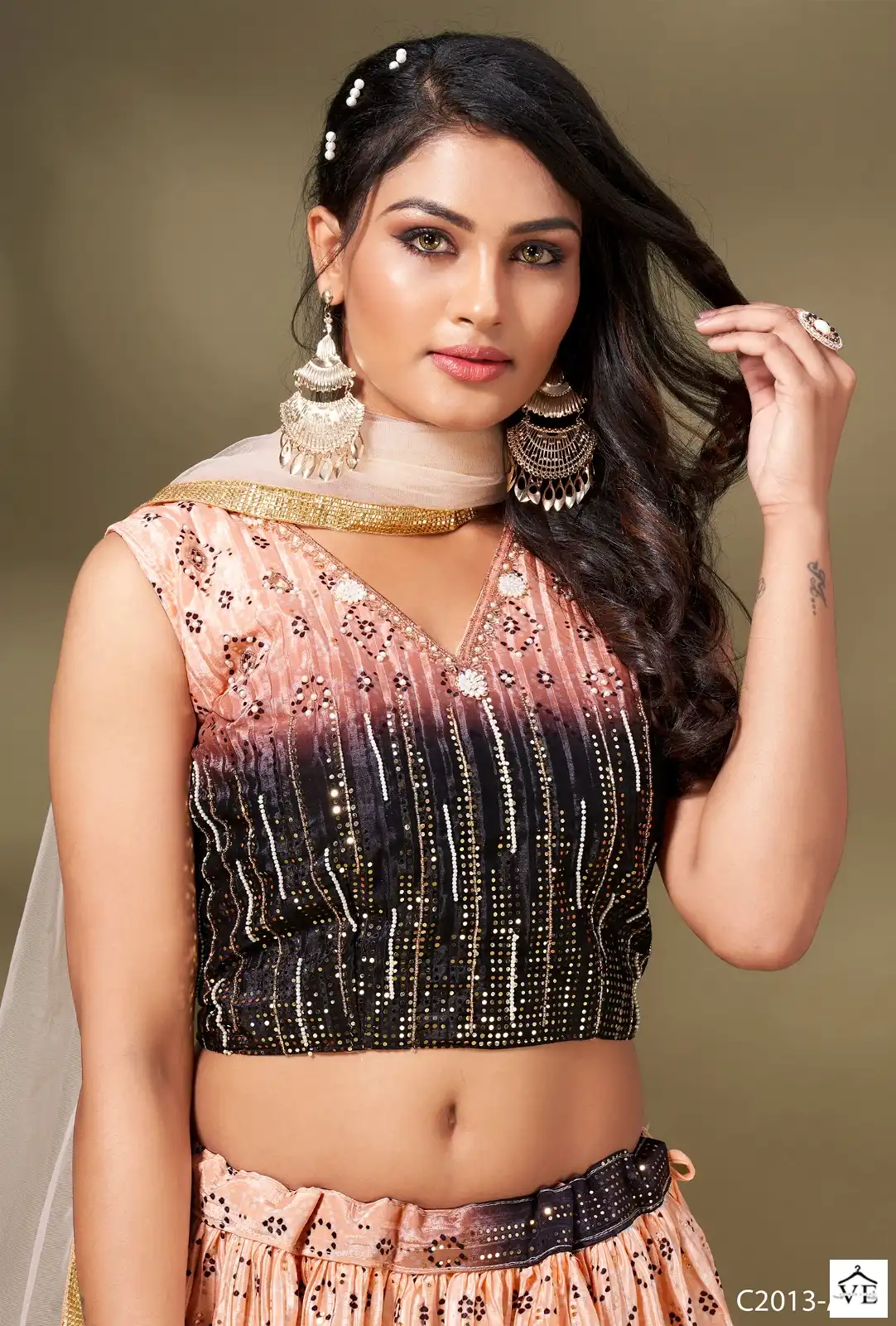Amoha C2013 Chinnon Crush Wholesale Lahenga Catalog — Wholesale Lehenga, MPA wholesale from Surat — view 2