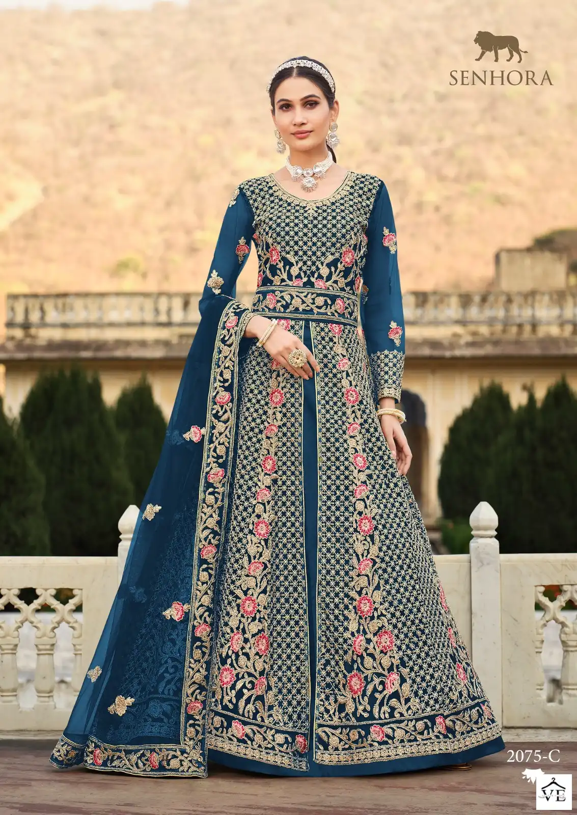 Senhora Carolina Pure Butterfly Net Wholesale Anarkali Suits Catalog — Wholesale Salwar Suits, MPA wholesale from Surat - Gallery Image 2