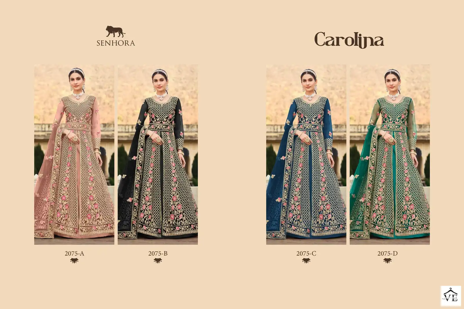 Senhora Carolina Pure Butterfly Net Wholesale Anarkali Suits Catalog — Wholesale Salwar Suits, MPA wholesale from Surat — view 5