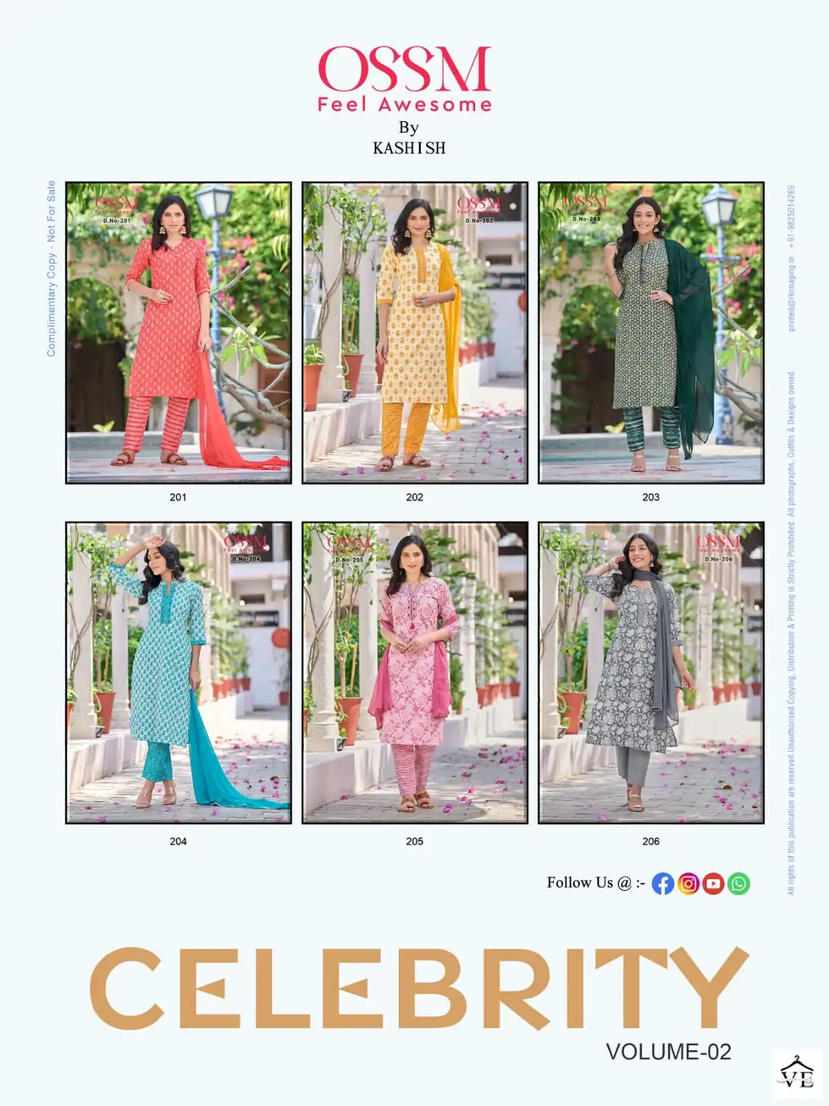 Ossm Celebrity Vol 2 Cotton Print Wholesale Readymade Salwar Suit Catalog — Wholesale Salwar Suits, MPA wholesale from Surat — view 7