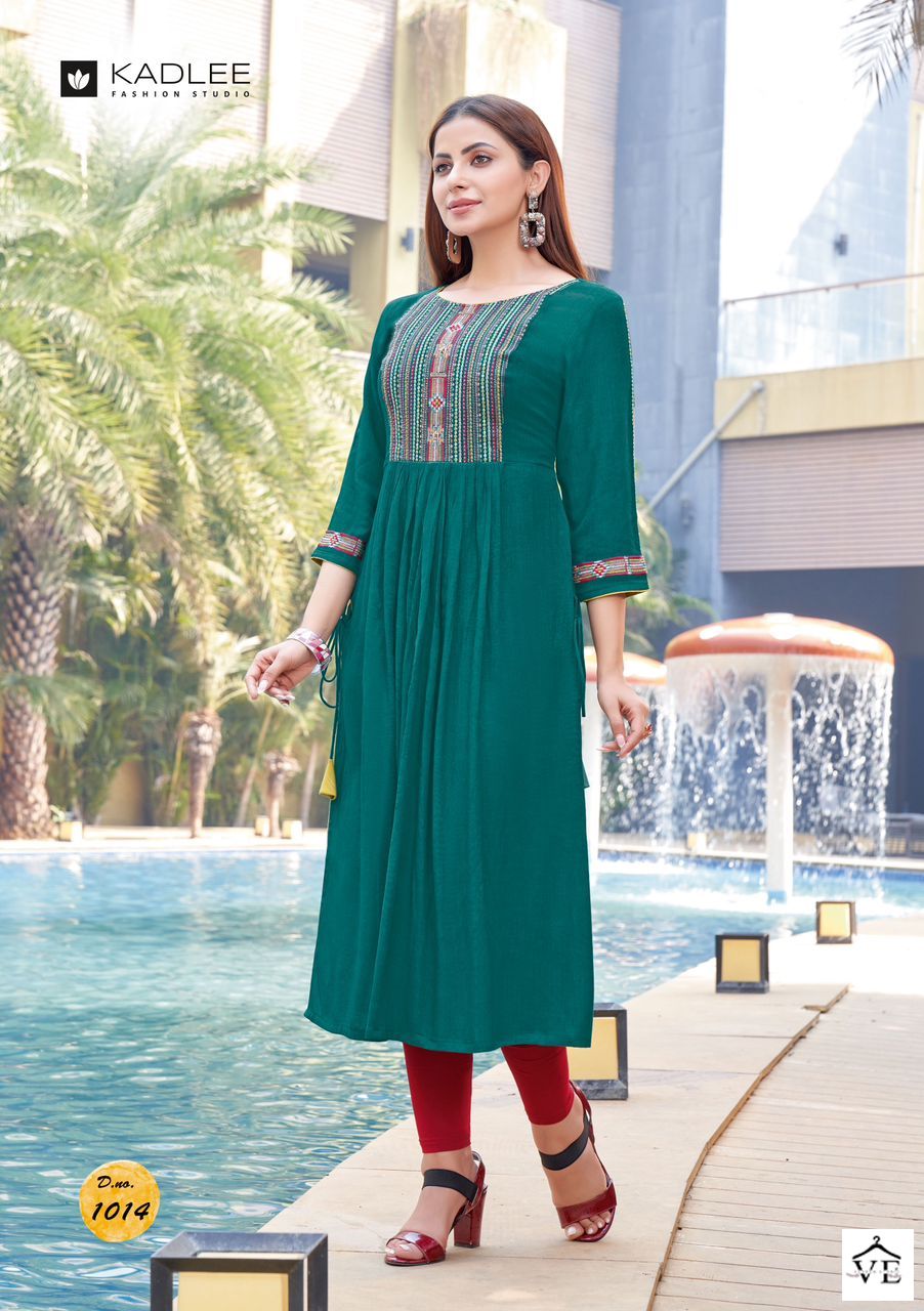 Kadlee Fashion Cinderella Vol 3 Rayon Wholesale Kurti Catalog — Wholesale Kurtis, Kadlee Fashion Studio wholesale from Surat - Gallery Image 5
