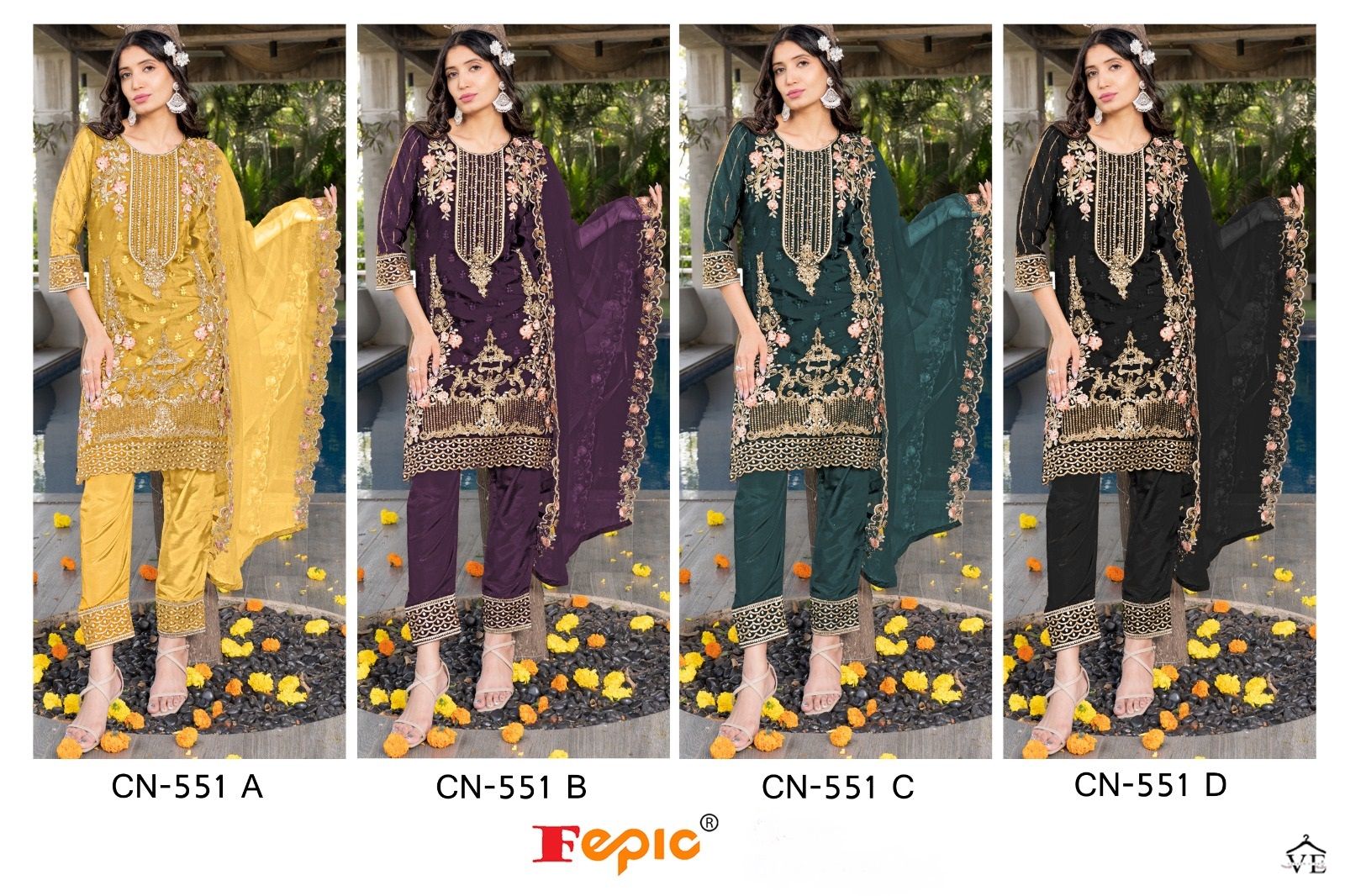 Fepic Cn 551 Georgette Wholesale Pakistani Readymade Salwar Suit Catalog — Wholesale Salwar Suits, MPA wholesale from Surat — view 5