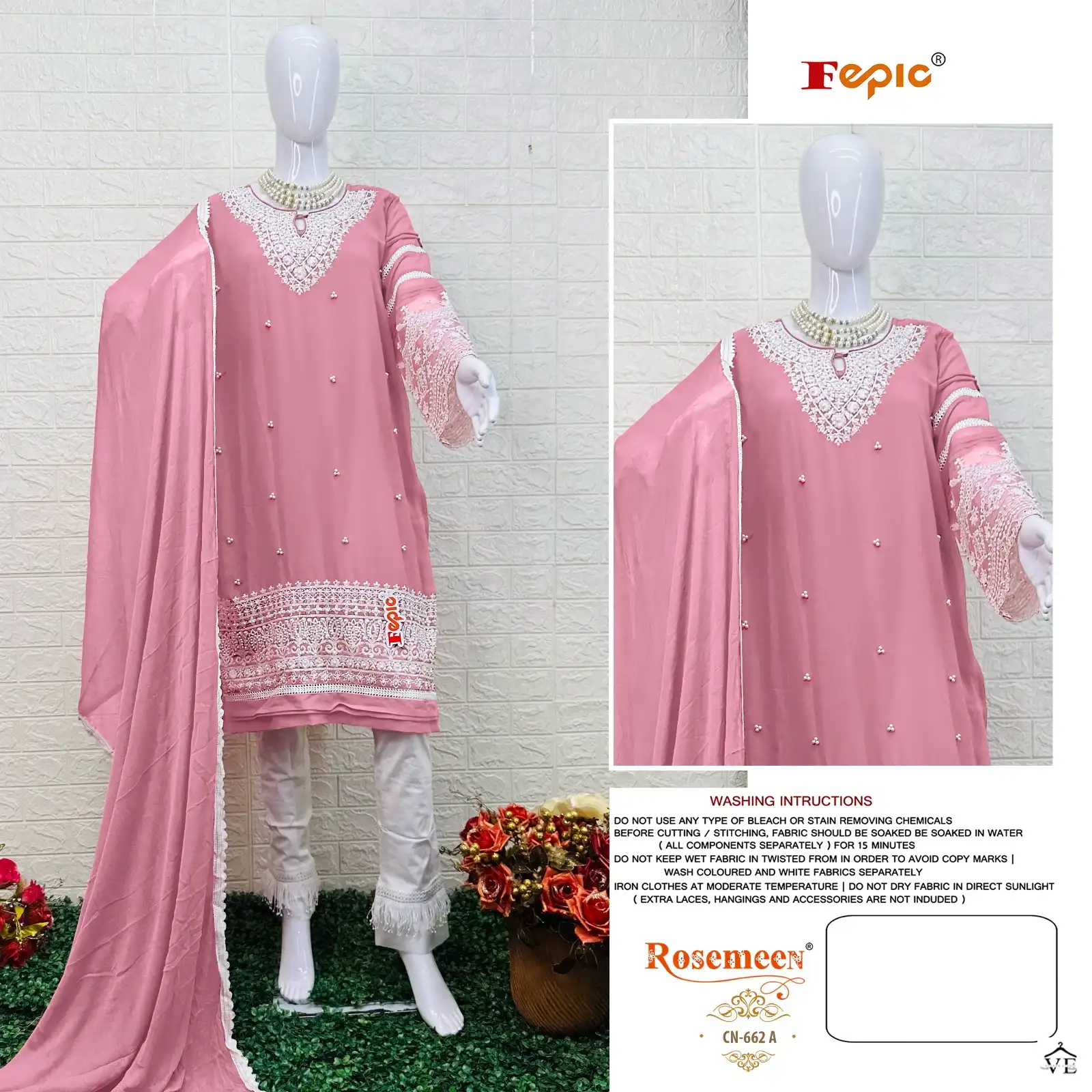 Fepic CN-662 Georgette Wholesale Readymade Pakistani Suits Catalog — Wholesale Salwar Suits, MPA wholesale from Surat — view 4