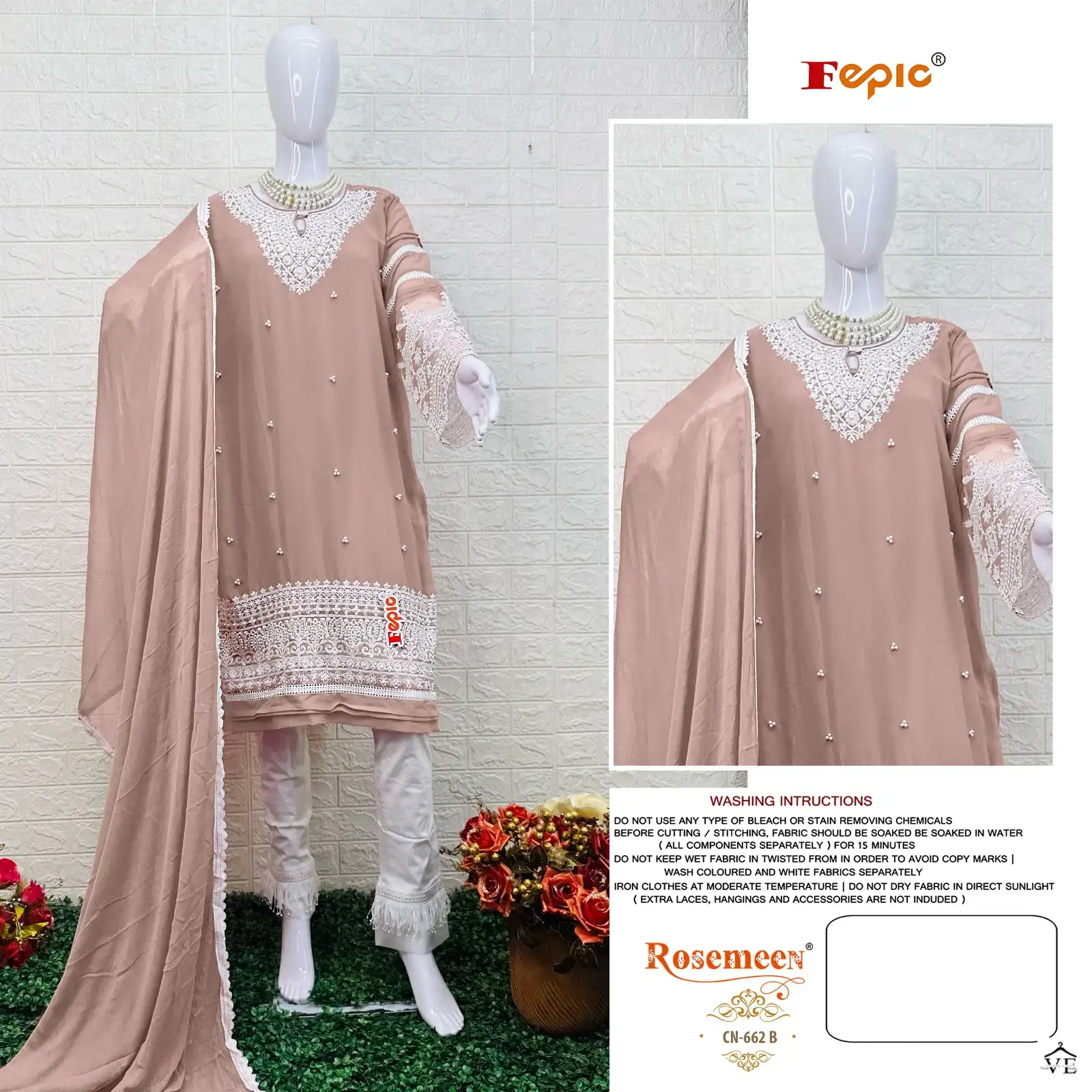 Fepic CN-662 Georgette Wholesale Readymade Pakistani Suits Catalog — Wholesale Salwar Suits, MPA wholesale from Surat - Gallery Image 3