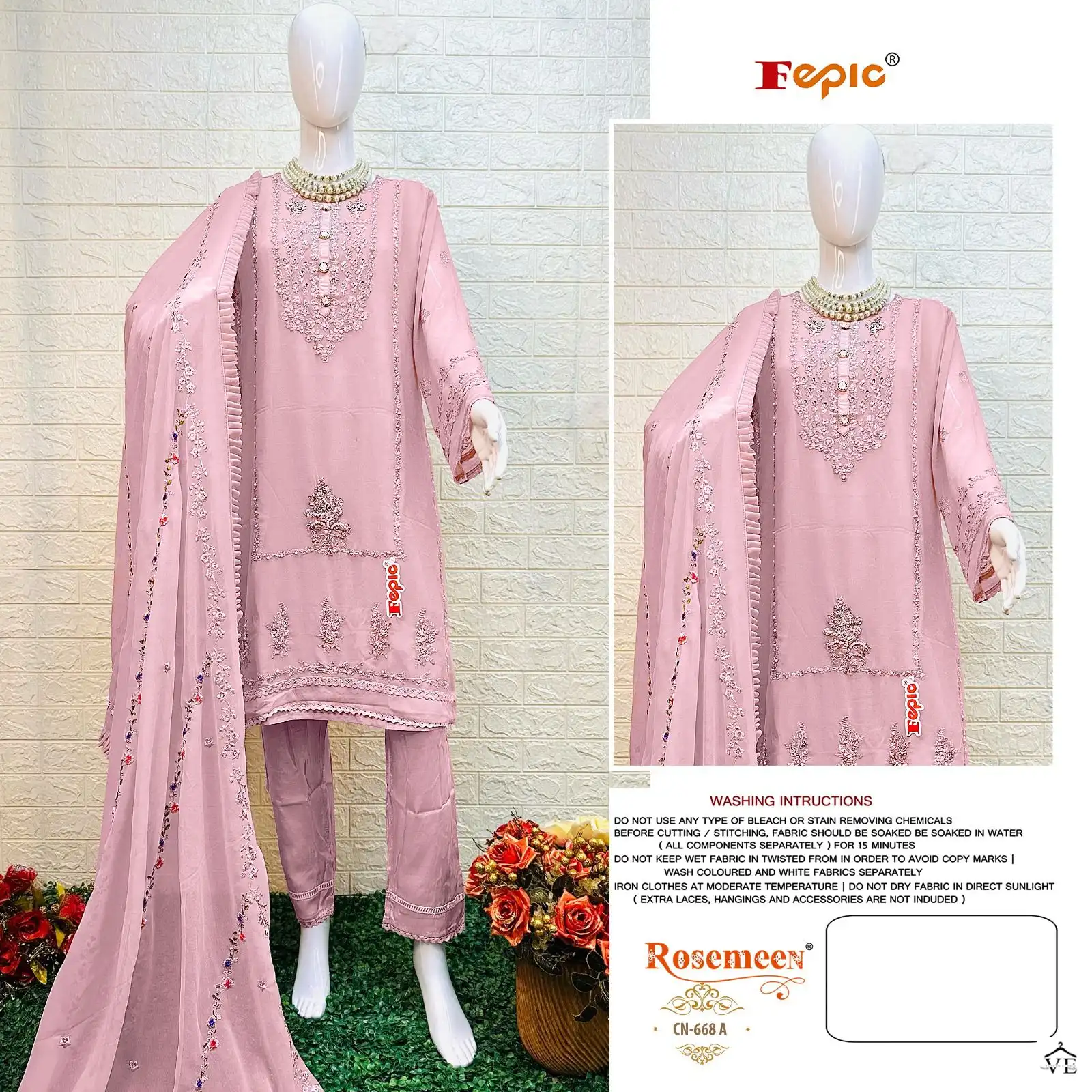 Fepic CN-668 Georgette Wholesale Readymade Pakistani Suits Catalog — Wholesale Salwar Suits, MPA wholesale from Surat - Gallery Image 2
