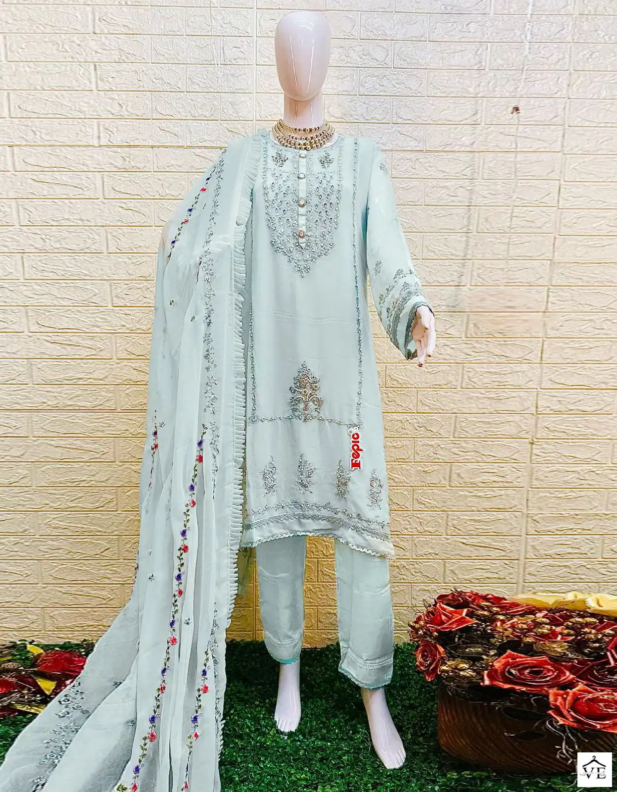 Fepic CN-668 Georgette Wholesale Readymade Pakistani Suits Catalog — Wholesale Salwar Suits, MPA wholesale from Surat — view 1