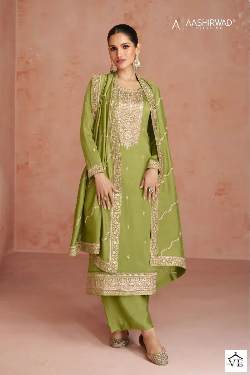 Aashirwad Coco Premium Silk Wholesale Designer Salwar Suit Catalog — Wholesale Salwar Suits, Aashirwad Creation wholesale from Surat - Gallery Image 6