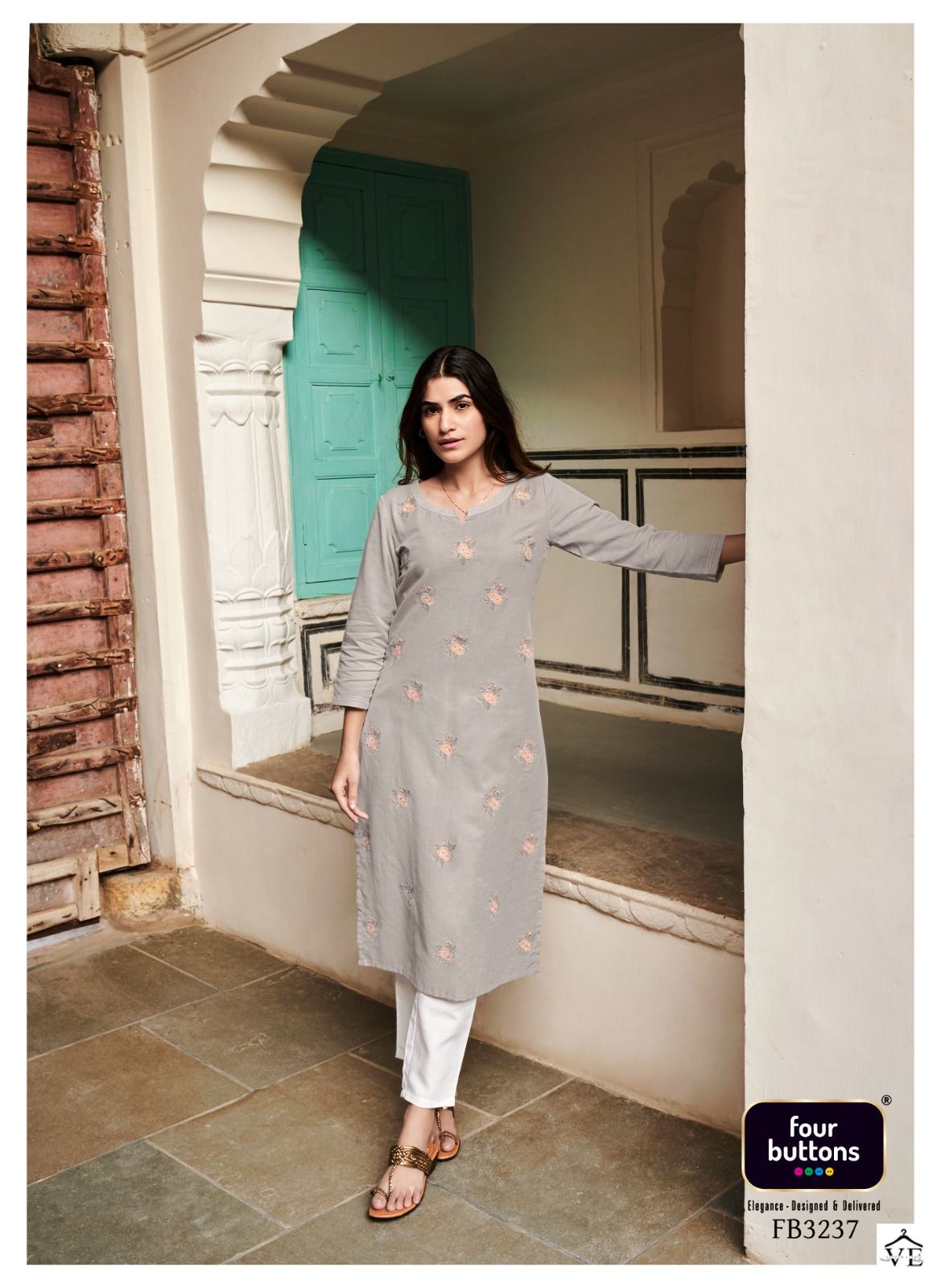 Four Buttons Colors Vol 15 Rayon Wholesale Kurtis Catalog — Wholesale Kurtis, MPA wholesale from Surat - Gallery Image 4