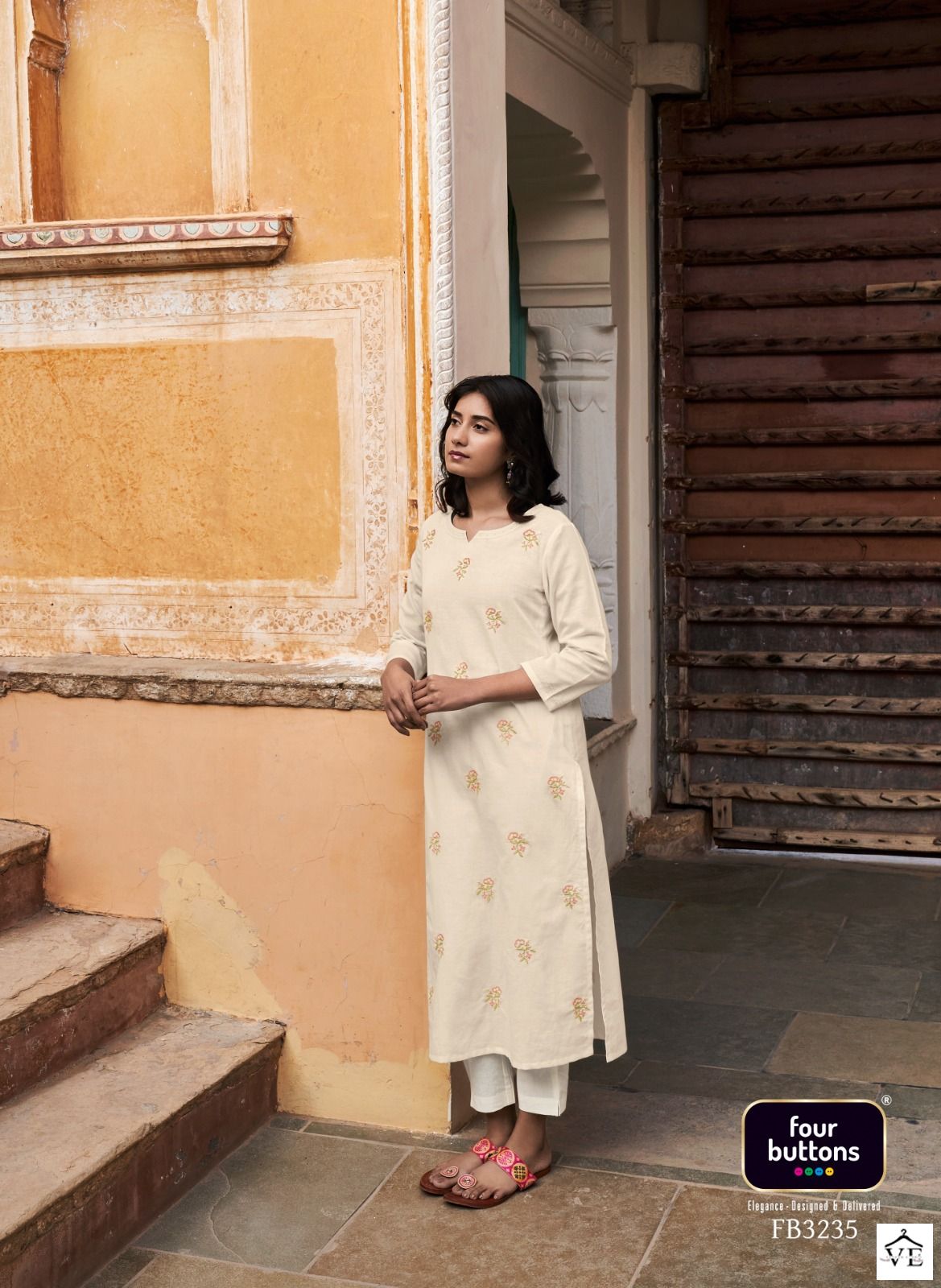 Four Buttons Colors Vol 15 Rayon Wholesale Kurtis Catalog — Wholesale Kurtis, MPA wholesale from Surat - Gallery Image 7