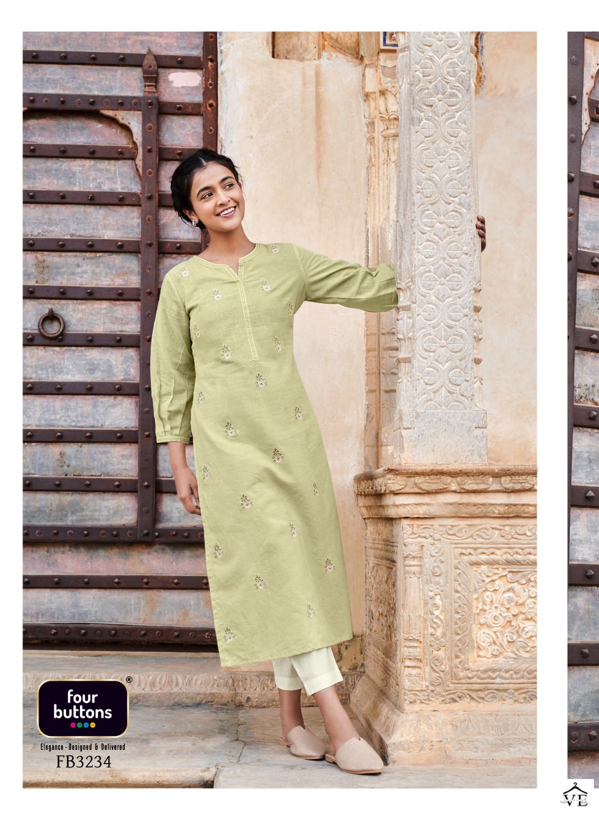 Four Buttons Colors Vol 15 Rayon Wholesale Kurtis Catalog — Wholesale Kurtis, MPA wholesale from Surat - Gallery Image 8