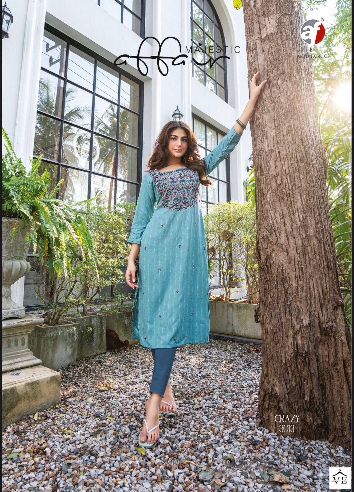 Anju Fabrics Crazy Vol 5 Rayon Wholesale Designer Kurtis Catalog — Wholesale Kurtis, MPA wholesale from Surat - Gallery Image 3