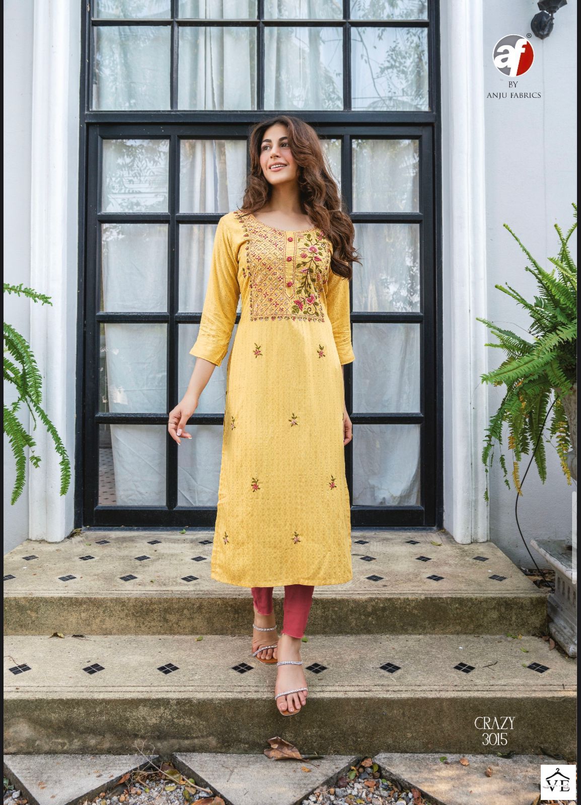 Anju Fabrics Crazy Vol 5 Rayon Wholesale Designer Kurtis Catalog — Wholesale Kurtis, MPA wholesale from Surat - Gallery Image 5